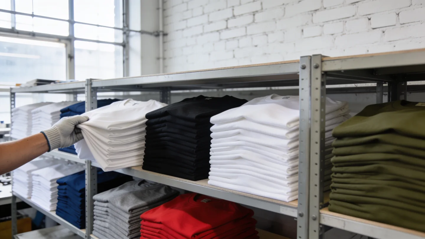 Grundstoff wählen — Ablauf bei RG Textil in Berlin (KI-generierte Illustration)