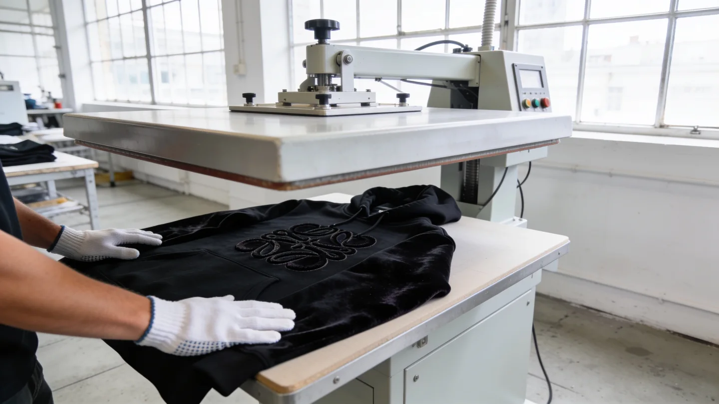 Flockdruck bei RG Textil, Schritt 03: Auflage drucken